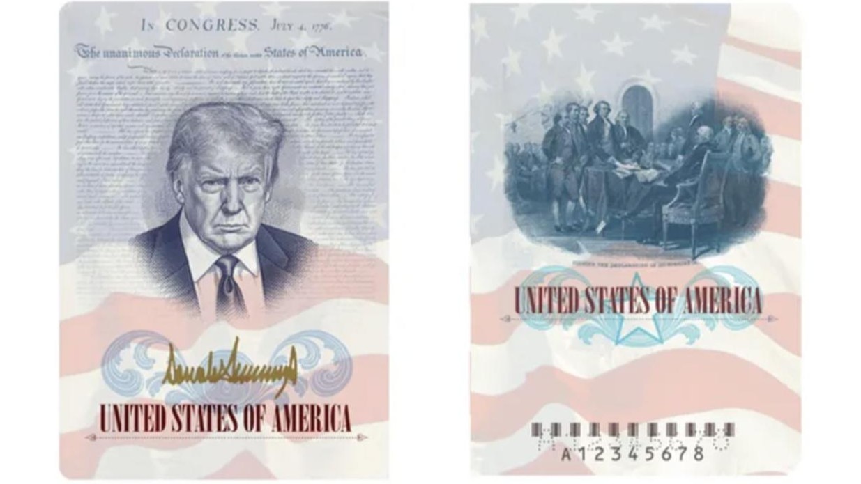 В США готовят дизайн паспорта с портретом и подписью Трампа